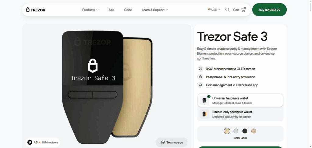 Trezor Safe 3