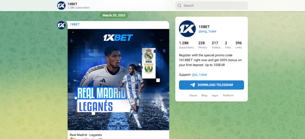 1xBet Telegram Mini App