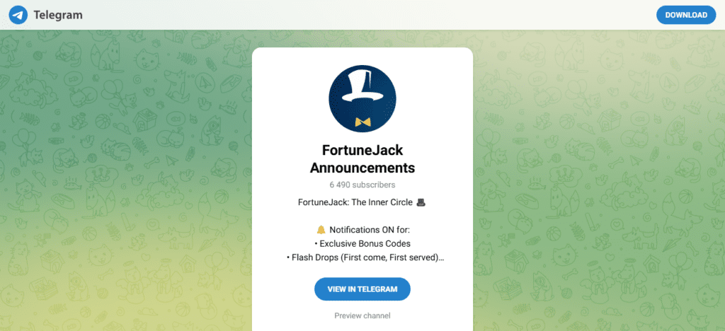 FortuneJack Telegram Bot