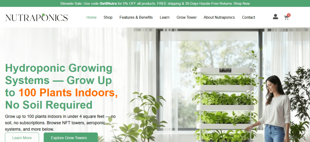 Nutraponics Hydroponic System